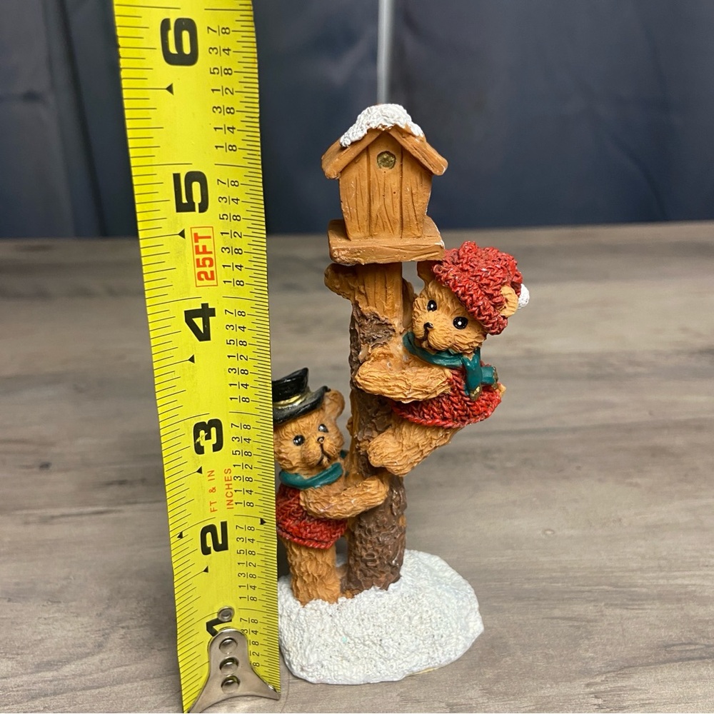 Holiday Bear Climbing Figurine - Brown and Red - Picture 7 of 8